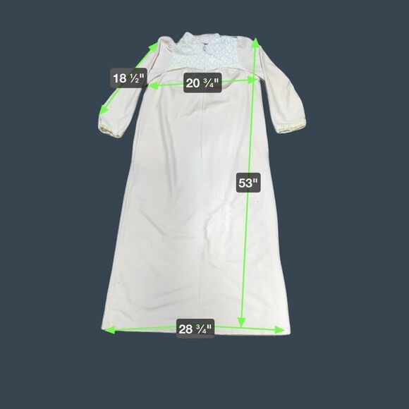 Vintage Jaclyn Smith Medium Long Nightgown Lace Accents Dressing Gown House Coat - Picture 4 of 4